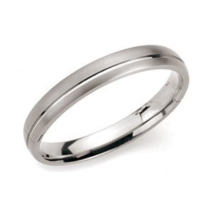 Boccia Titanium Brushed Bangle w/Shiny Groove - 302-01